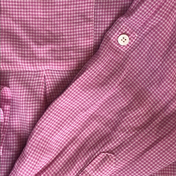 Joie pink white plaid button down - Picture 4 of 5